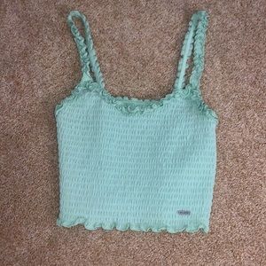 Cropped green Hollister tank top